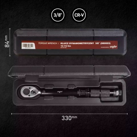 Klucz dynamometryczny 3/8" 19-110 Nm czarny
