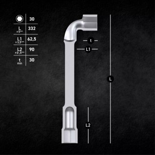 Klucz fajkowy 30 mm przebity