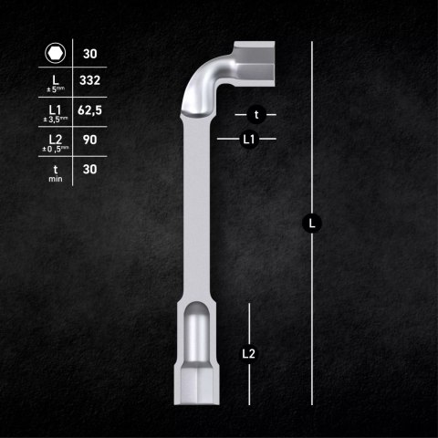 Klucz fajkowy 30 mm przebity