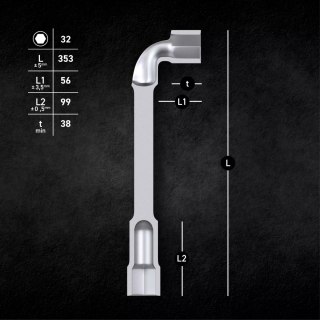 Klucz fajkowy 32 mm przebity