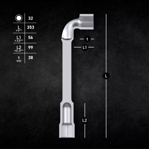 Klucz fajkowy 32 mm przebity