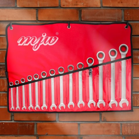 Komplet kluczy płasko-oczkowych 8-24 mm z grzechotką