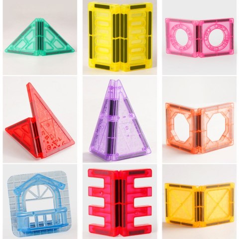 WOOPIE Klocki Magnetyczne Konstrukcyjne 3D Zestaw Edukacyjny Zamek Pojazdy110el..