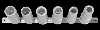 Zestaw nasadek 3/4" 6-kąt DŁUGIE 17-27mm na szynie