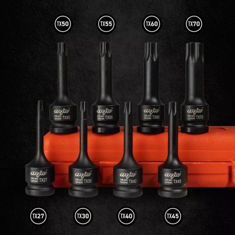 Zestaw nasadek trzpieniowych udarowych 1/2" TORX długich