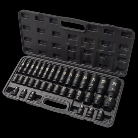 Zestaw nasadek udarowych 1/2 długie krótkie 35 SZT 6-kątne 8-32