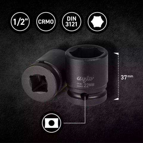 Zestaw nasadek udarowych 1/2" na szynie