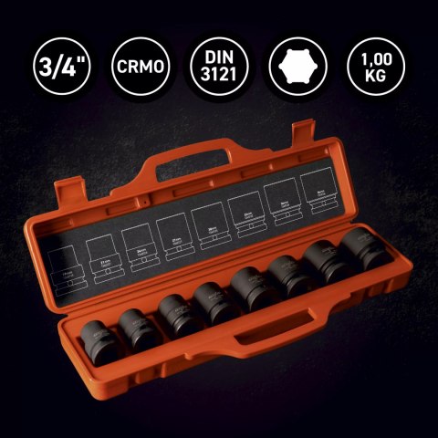 Zestaw nasadek udarowych 3/4"