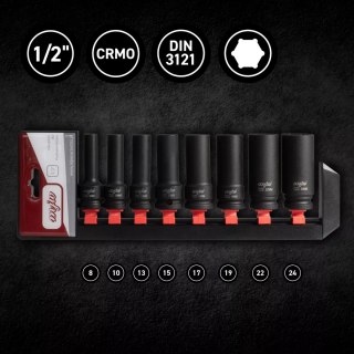 Zestaw nasadek udarowych długich 1/2" 6-kąt