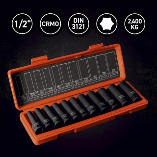 Zestaw nasadek udarowych długich 1/2"
