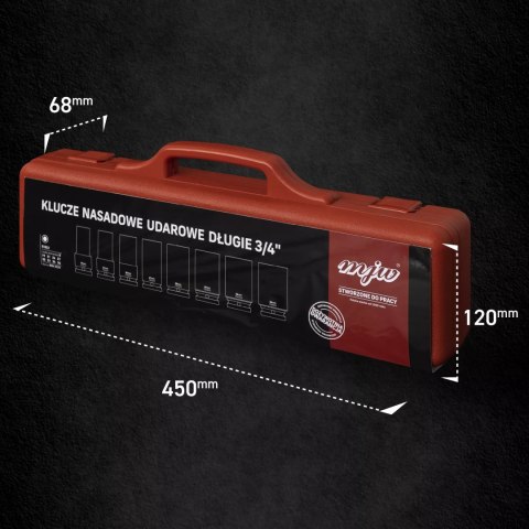 Zestaw nasadek udarowych długich 3/4"