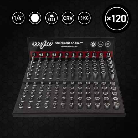 Zestaw startowy nasadki 1/4" 6-kąt