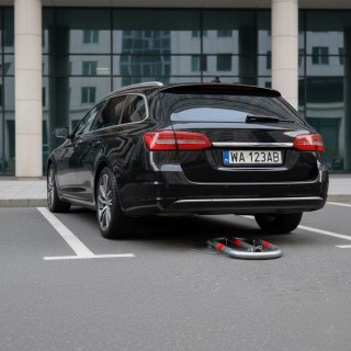 Blokada parkingowa składana zapora 45 cm na kłódkę z odblaskowymi pasami