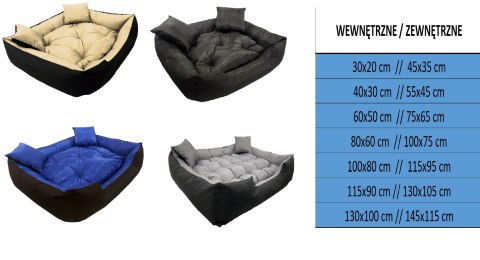 Duże Legowisko Kojec Łóżko Dla Psa Kota 115x95 cm Czarne