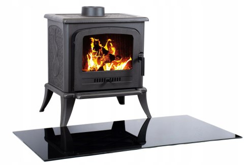 Podstawa szklana hartowana - szyba pod Piec lub Kominek 80x60 cm CZARNA