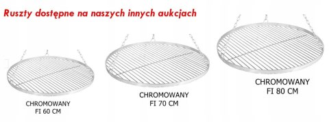 CHROMOWANY RUSZT NA TRÓJNÓG GRILLA NIERDZEWNY 70CM
