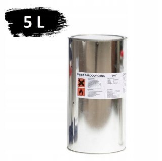 Farba 5L Kominkowa Lakier Żaroodporna do Kominków Grafitowa Trwała 900c