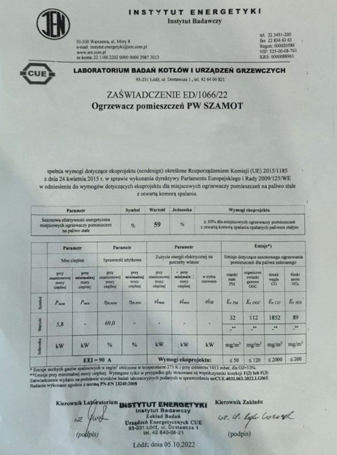Piec Piecyk SZAMOTOWY Koza ZEUS + ZESTAW RUR ATEST POLSKA produkcja