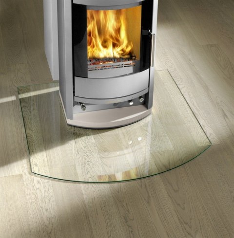 Szyba szkło pod kominek hartowane podstawa 100x100 Łuk Czarna