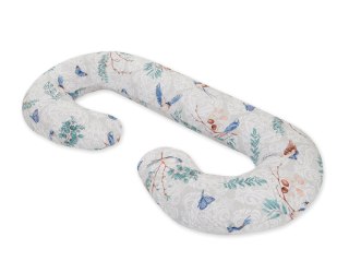 Poduszka ciążowa typu C dla kobiet w ciąży do spania karmienia + zdejmowana poszewka - Blue birds