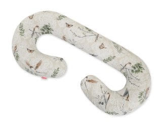 Poduszka ciążowa typu C dla kobiet w ciąży do spania karmienia + zdejmowana poszewka - Brown birds