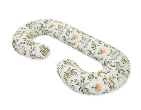 Poduszka ciążowa typu C dla kobiet w ciąży do spania karmienia + zdejmowana poszewka- Woodland green