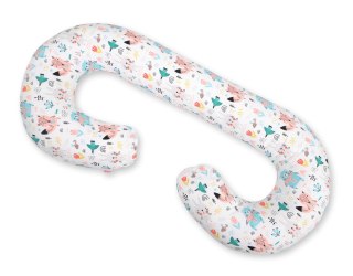 Poduszka ciążowa typu C dla kobiet w ciąży do spania karmienia + zdejmowana poszewka- misie błękitne