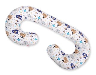 Poduszka ciążowa typu C dla kobiet w ciąży do spania karmienia + zdejmowana poszewka - misie granat