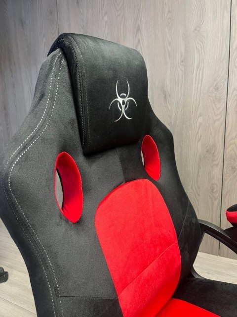 .Fotel obrotowy do biurka CARRERA M ALCANTARA BLACK + RED