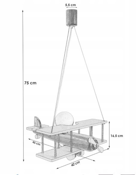 Lampa wisząca Samolot duży zielono - seledynowy