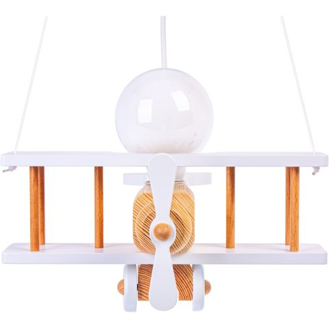 Lampa wisząca Samolot mały biało-naturalny