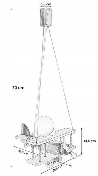Lampa wisząca Samolot mały - multikolor