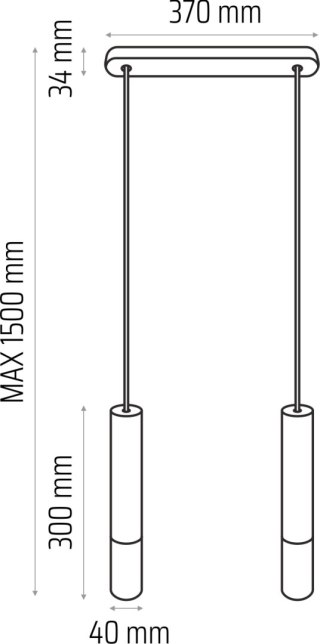 Lampa wisząca Madera2 klosz 2 pł czarny