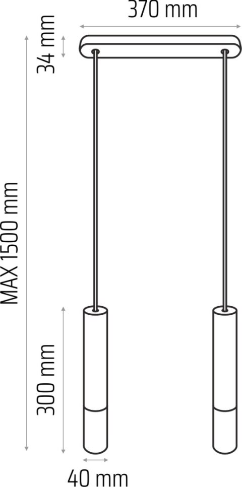 Lampa wisząca Madera2 klosz 2pł szary