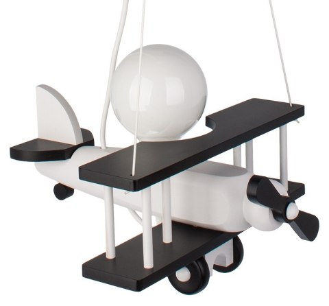 Lampa wisząca Samolot mały czarno-biały