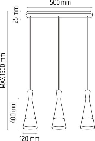 Lampa wisząca biała Vegas2 3pł