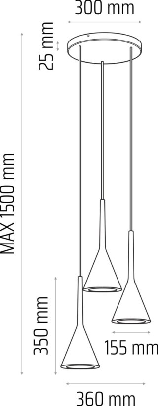 Lampa wisząca biała Zen plafon 3pł