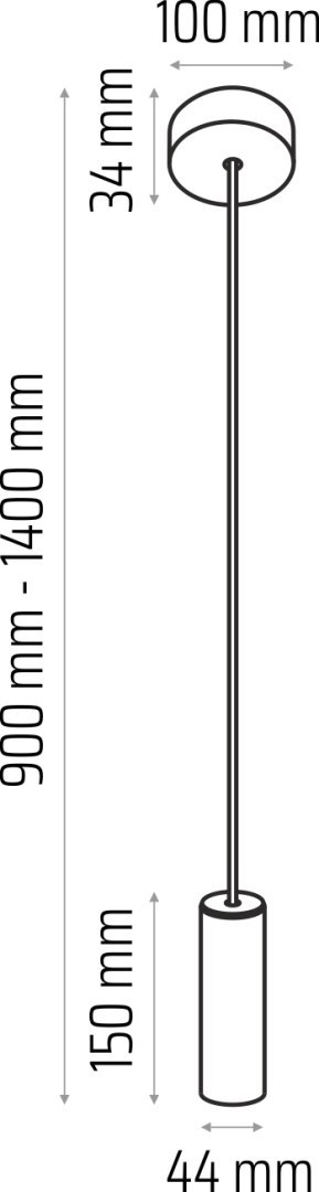 Lampa wisząca szara Madera 1 pł