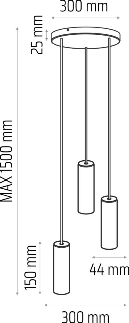 Madera 3 pł (plafon) czarny