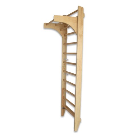 Drabinka gimnastyczna drewniana 220 cm z drążkiem rehabilitacyjna bukowa