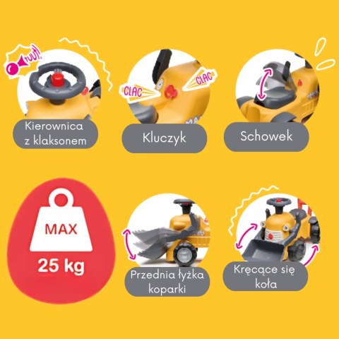 FALK Chodzik Jeździk Koparka Marcel 2w1