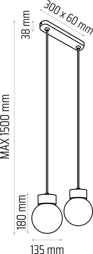 Lampa wisząca Barrel-Orb Kula 2pł biały