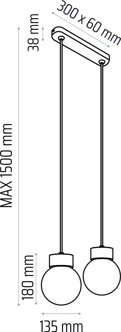 Lampa wisząca Barrel-Orb Kula 2pł czarny