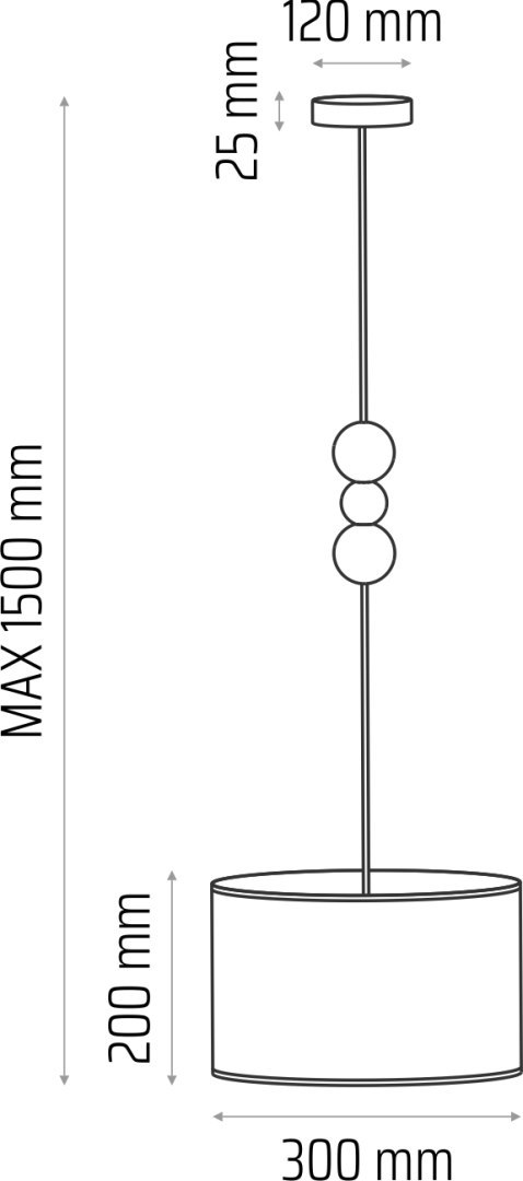 Lampa wisząca Bolla fi30 szara