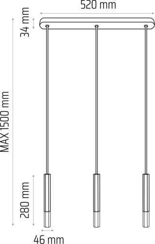Lampa wisząca Madera2 Hexa 3pł klosz czarny