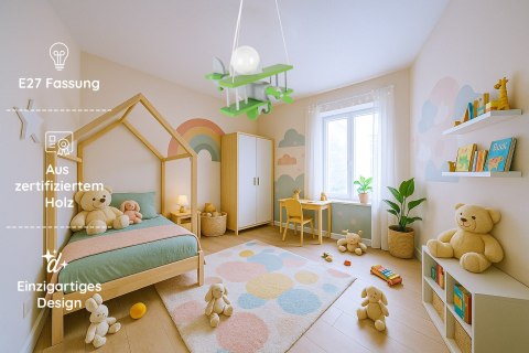 Lampa wisząca Samolot mały - szaro-zielony