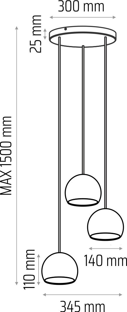 Lampa wisząca biała Balli Kule 3pł (plafon)