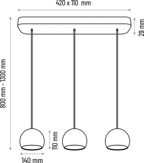 Lampa wisząca biała Balli Kule 3pł