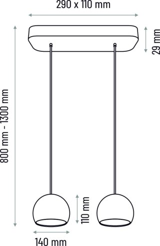 Lampa wisząca czarna Balli Kule 2pł