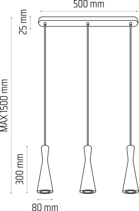 Lampa wisząca dąb Vegas 3pł